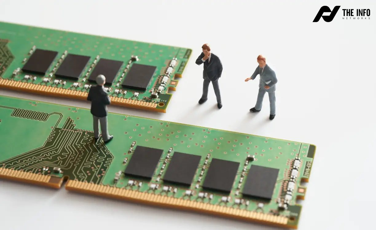 Close-up view of a high-speed DDR4 RAM stick for gaming PC